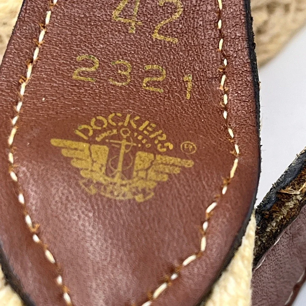 Dockers Mens Braided Belt Size 42 Leather Brass‎ Buckle Casual